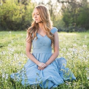 Steel Blue Formal Bridesmaid JJs House Dress